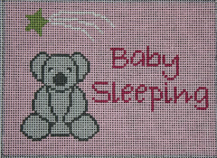 J. Child Koala Baby Sleeping Sign Needlepoint Canvas - Pink