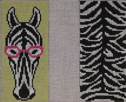 J. Child Zebra Eyeglass Case Needlepoint Canvas