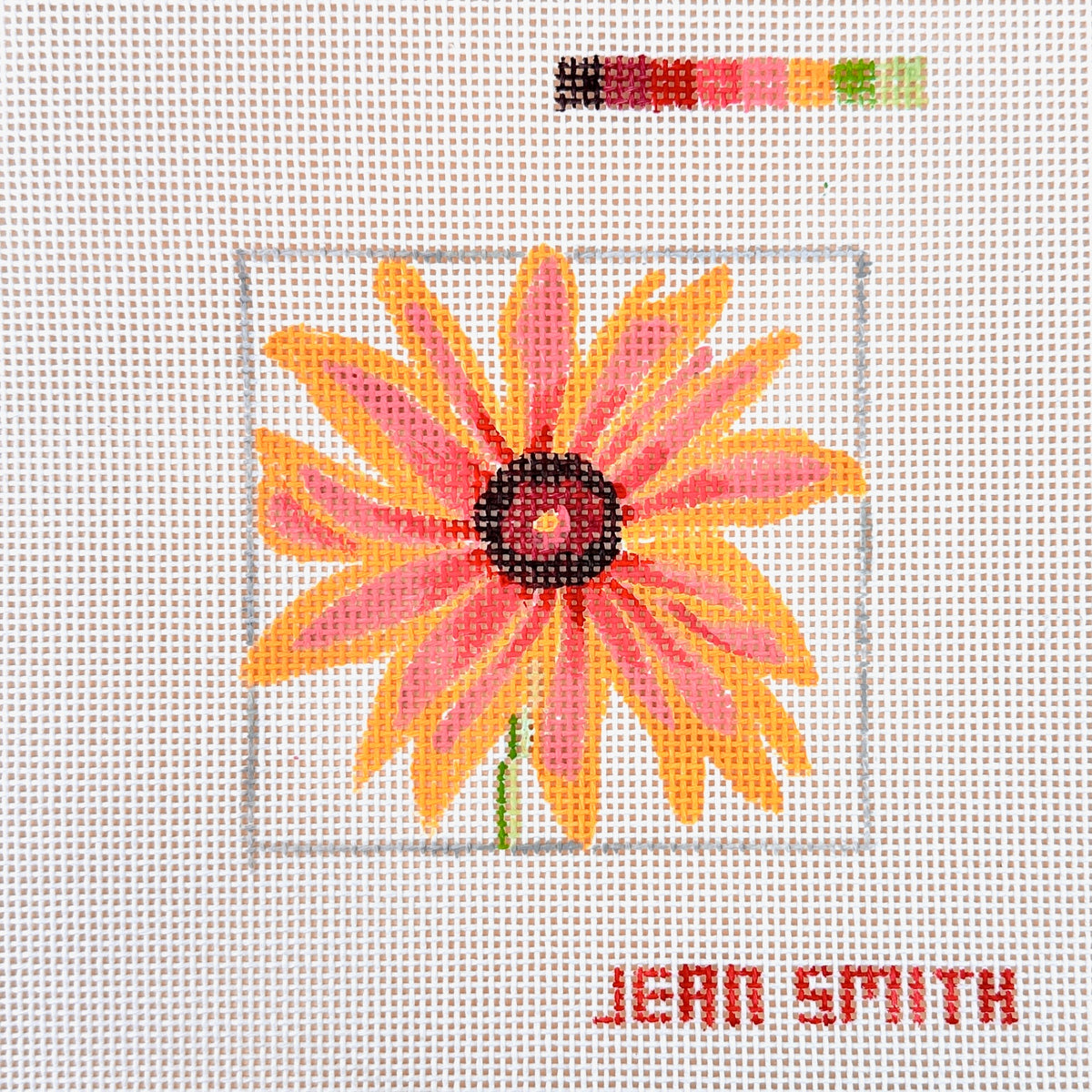 Jean Smith Designs Brown-Eyed Susan Coaster Needlepoint Canvas