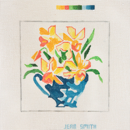 Jean Smith Designs Cup of Daffodils Needlepoint Canvas