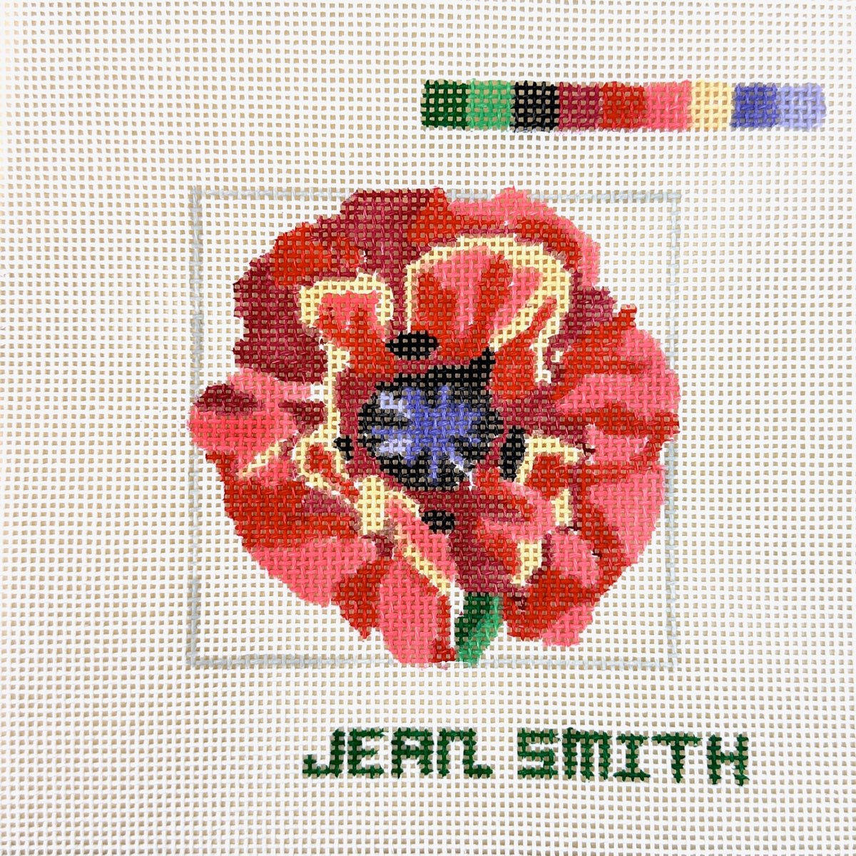 Jean Smith Designs Poppy Coaster Needlepoint Canvas