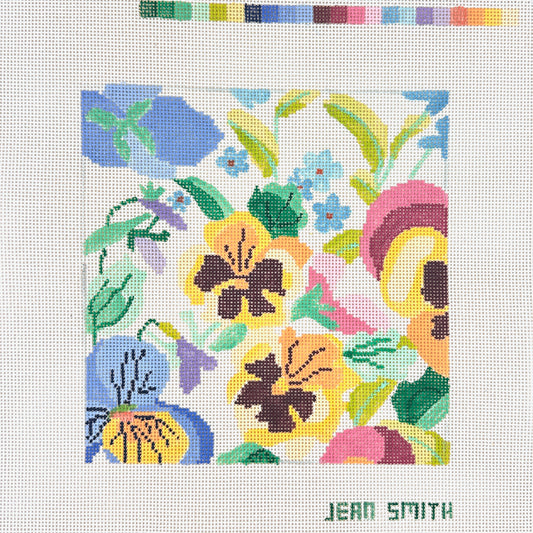 Jean Smith Designs Small Pansy Garden Needlepoint Canvas