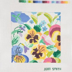 Jean Smith Designs Small Pansy Garden Needlepoint Canvas