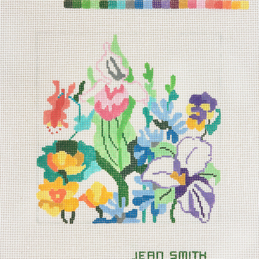 Jean Smith Designs Small Wildflowers Needlepoint Canvas
