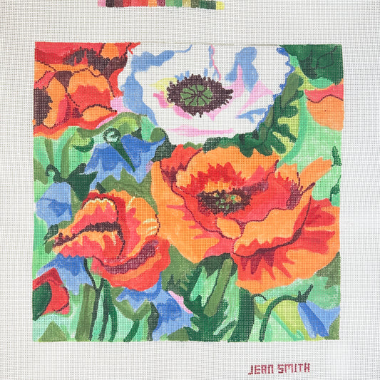 Jean Smith Designs Summer's Day Poppies Needlepoint Canvas
