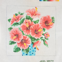 Jean Smith Designs Vase of Hibiscus Needlepoint Canvas