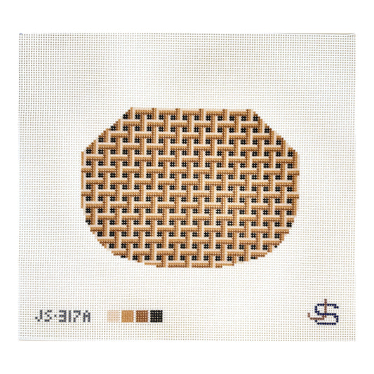 Jeni Sandberg Needlepoint Basketweave Kiss Lock Bag Needlepoint Canvas
