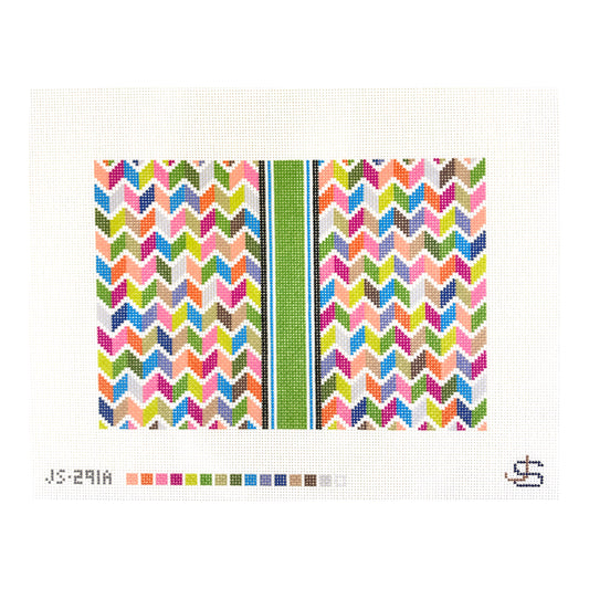 Jeni Sandberg Needlepoint Chevron Clutch Needlepoint Canvas