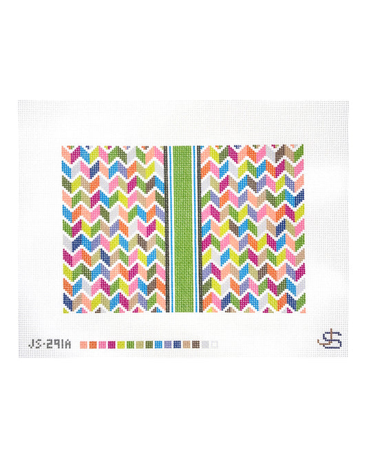 Jeni Sandberg Needlepoint Chevron Clutch Needlepoint Canvas