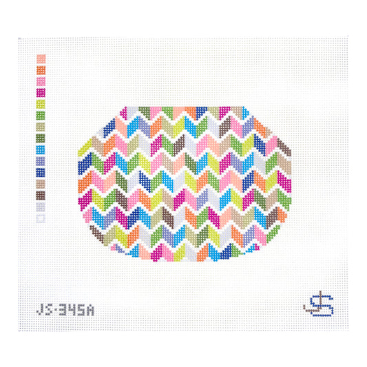Jeni Sandberg Needlepoint Chevron Stripe Kiss Lock Bag Needlepoint Canvas