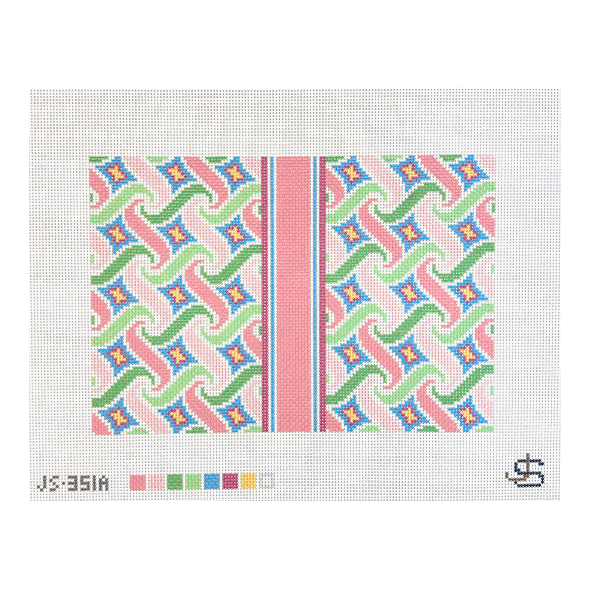 Jeni Sandberg Needlepoint Swirl Clutch Pastels Needlepoint Canvas