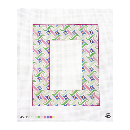 Jeni Sandberg Needlepoint Swirl Picture Pastels Frame Needlepoint Canvas