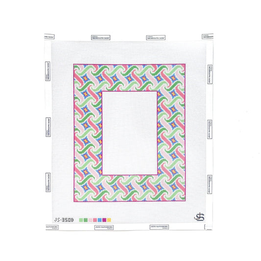 Jeni Sandberg Needlepoint Swirl Picture Pastels Frame Needlepoint Canvas