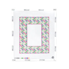 Jeni Sandberg Needlepoint Swirl Picture Pastels Frame Needlepoint Canvas