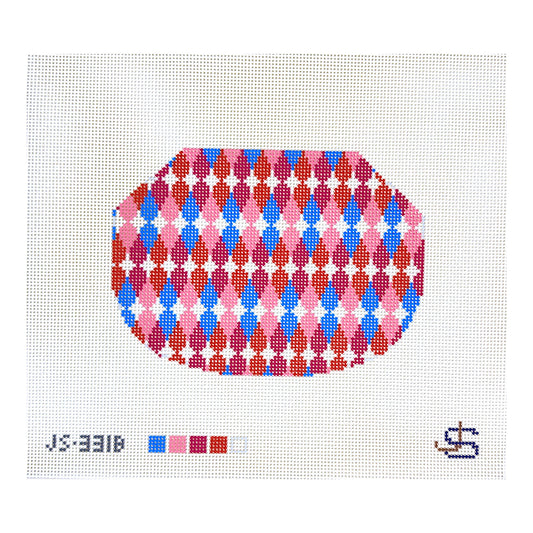 Jeni Sandberg Needlepoint  Teardrop Kiss Lock Bag Needlepoint Canvas - Bright