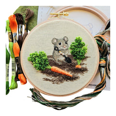 Jessica Long Embroidery Garden Mouse Embroidery Kit