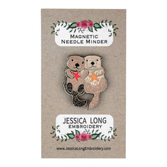 Jessica Long Embroidery Sea Otters Enamel Needle Minder