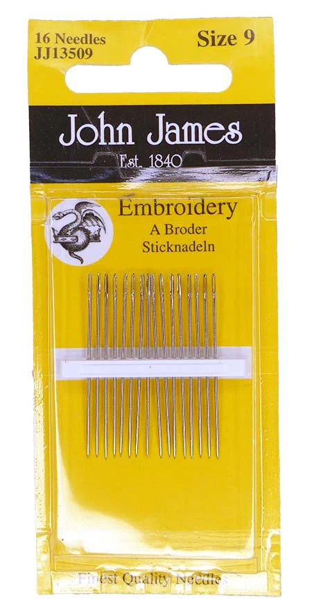 John James Embroidery Needles Size 9