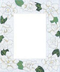 PLD Designs Gardenias Frame Needlepoint Canvas