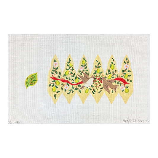 Kate Dickerson Needlepoint Collections Twelve Days Pear #2 Turtle Doves Needlepoint Canvas
