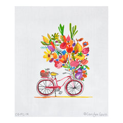 Kate Dickerson Needlepoint Collections Carolyn Gavin Market Basket Bicycle Needlepoint Canvas