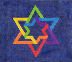 Kate Dickerson Needlepoint Collections Tallis Bag Double Interlocking Star of David Needlepoint Canvas