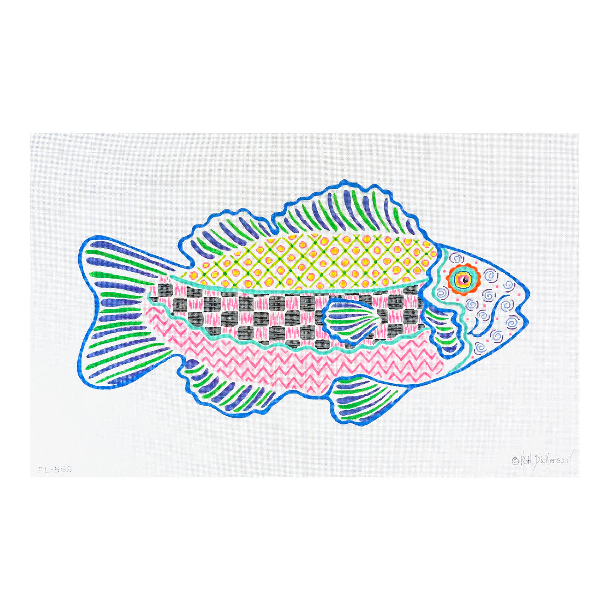 Kate Dickerson  Needlepoint Collections Funky Fish #1 Needlepoint Canvas