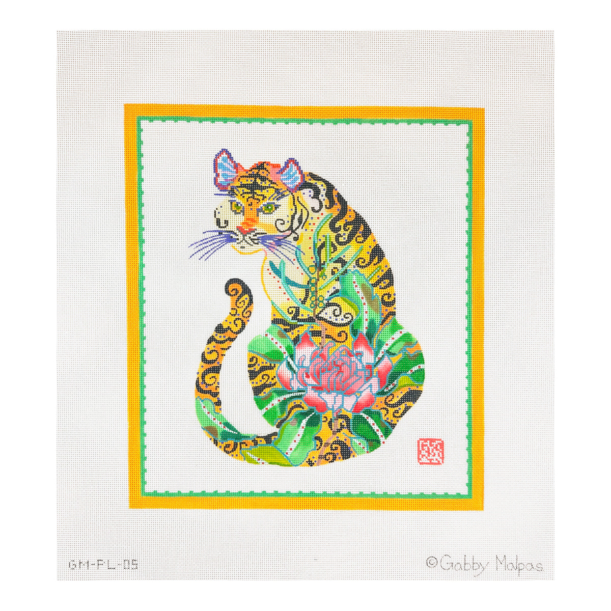 Kate Dickerson Needlepoint Collections Gabby Malpas Decorative Tiger Canvas