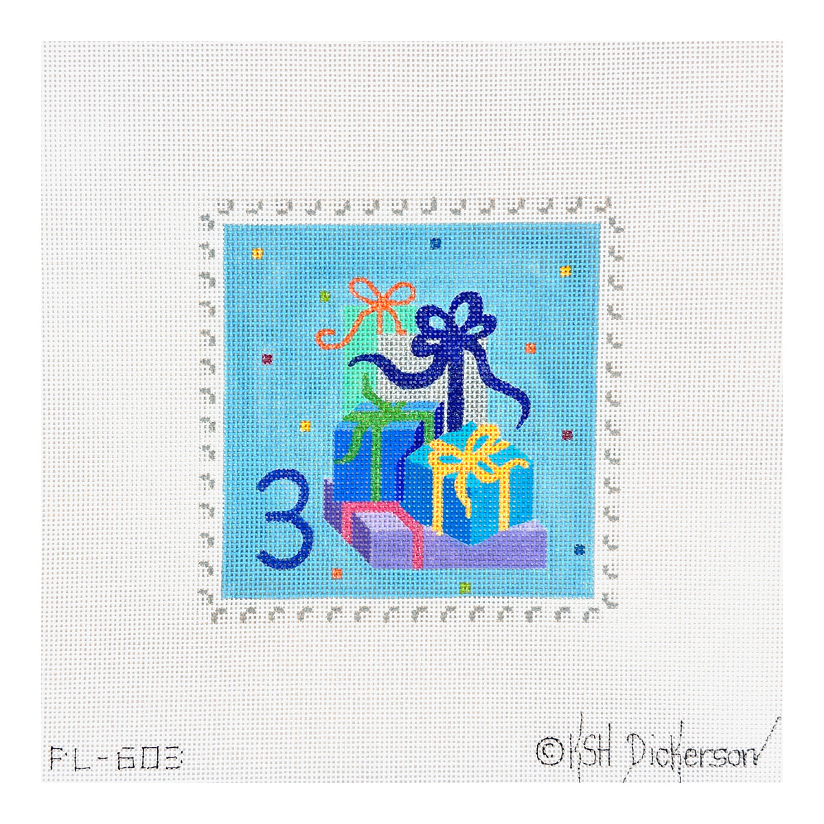Kate Dickerson Needlepoint Collections Hanukkah Stamp #3 Hanukkah Gifts Needlepoint Canvas