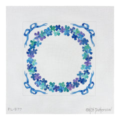Kate Dickerson Needlepoint Collections Ring Bearer Pillow Hydrangea Wreath Needlepoint Canvas