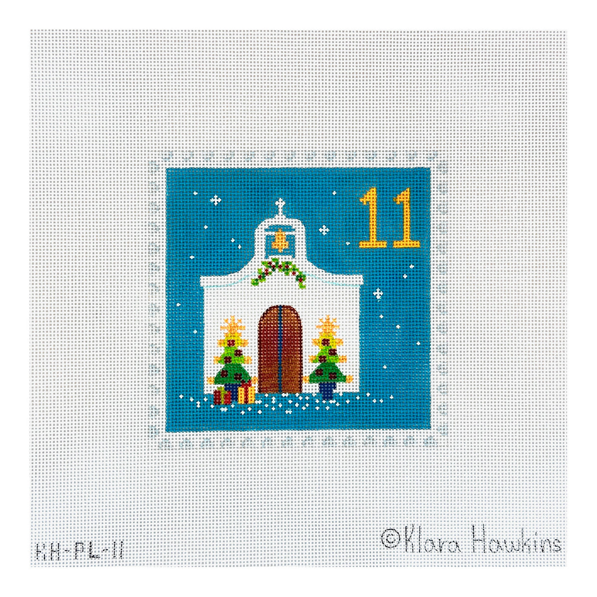 Kate Dickerson Needlepoint Collections Klara Hawkins Advent Stamp Eleven Greece Needlepoint Canvas