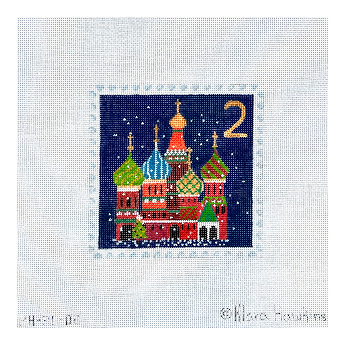 Kate Dickerson Needlepoint Collections Klara Hawkins Advent Stamp Two St Basils Cathedral Needlepoint Canvas
