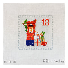 Kate Dickerson Needlepoint Collections Klara Hawkins Advent Stamp English Letter Box Needlepoint Canvas