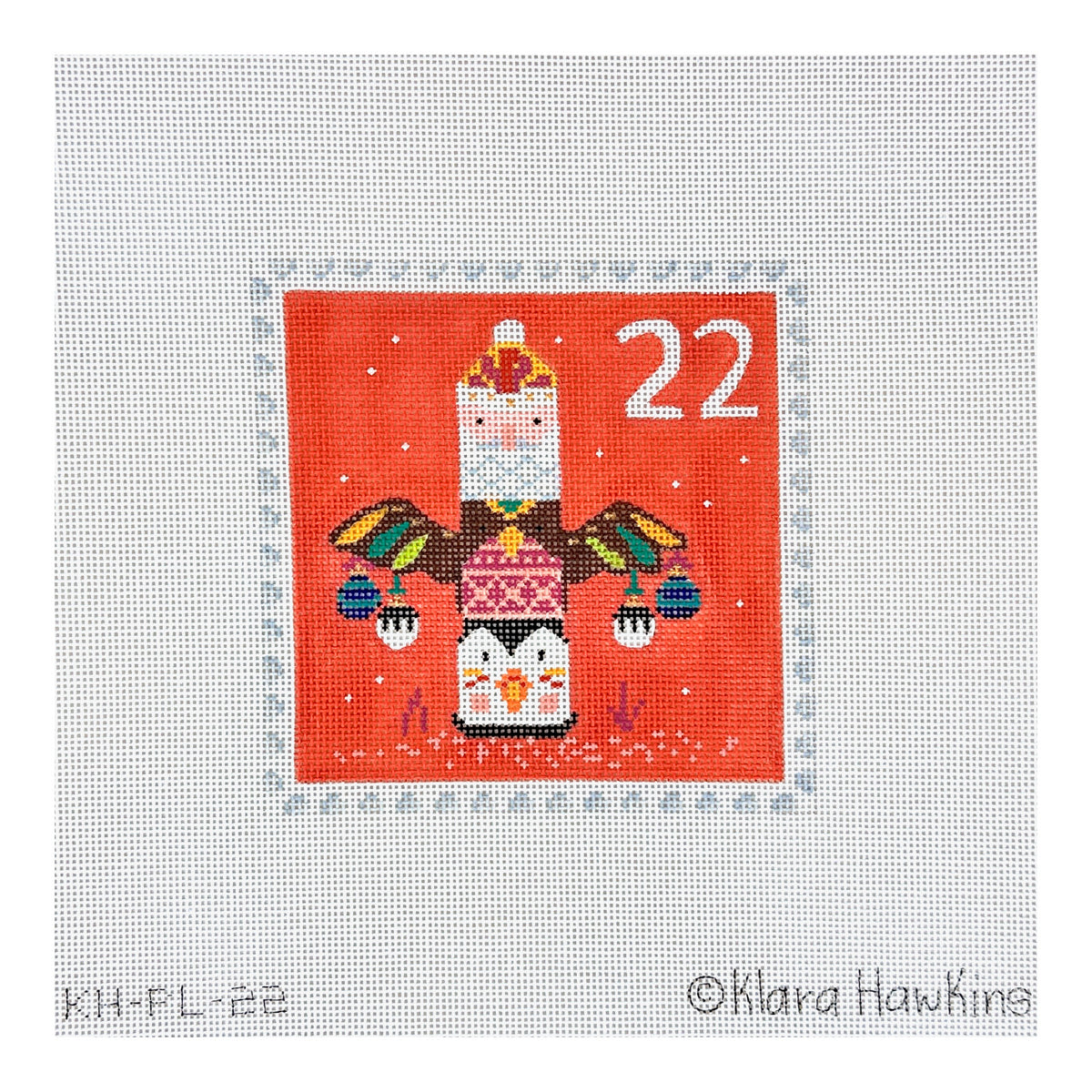 Kate Dickerson Needlepoint Collections Klara Hawkins Advent Stamp North America Needlepoint Canvas