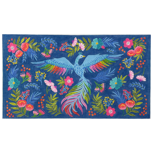 Kate Dickerson Needlepoint Collections Klara Hawkins Rainbow Phoenix Needlepoint Canvas