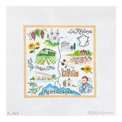 Kate Dickerson Needlepoint Collections Le Rhone Collage Needlepoint Canvas