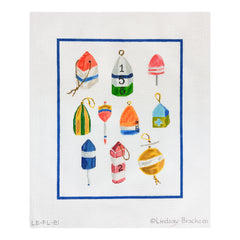 Kate Dickerson Needlepoint Collections Lindsay Brackeen Colorful Buoys Needlepoint Canvas