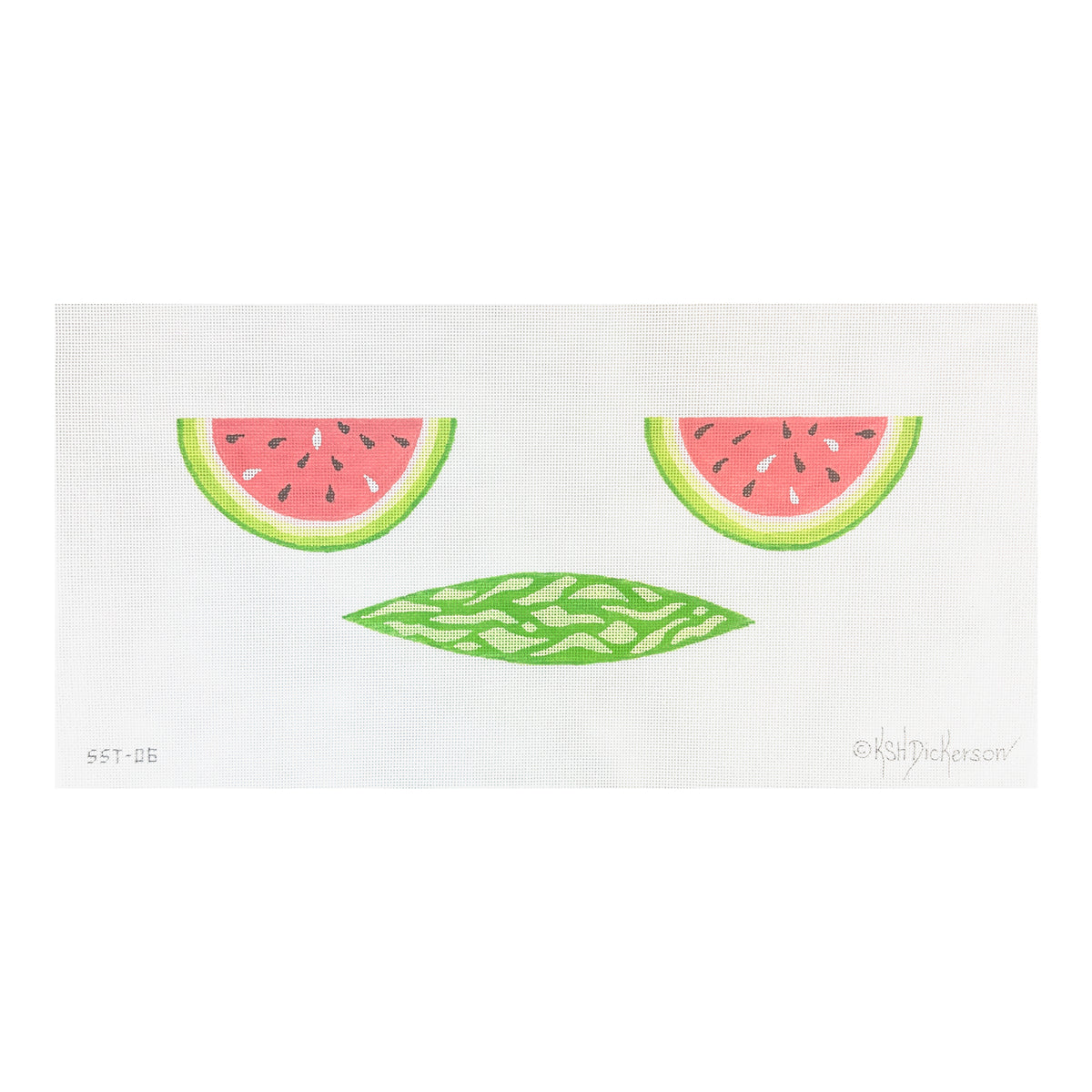 Kate Dickerson Needlepoint Collections 3D Mini Watermelon Needlepoint Canvas