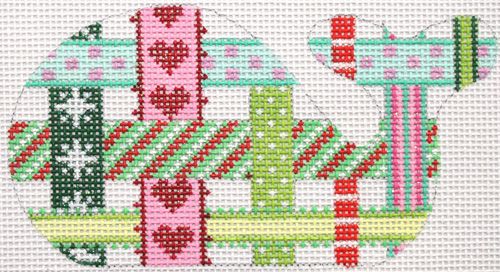 Kate Dickerson Needlepoint Collections Mini Whale Christmas Colors Needlepoint Canvas