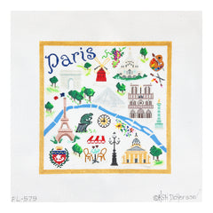 Kate Dickerson Needlepoint Collections Paris Landmarks Collage Needlepoint Canvas