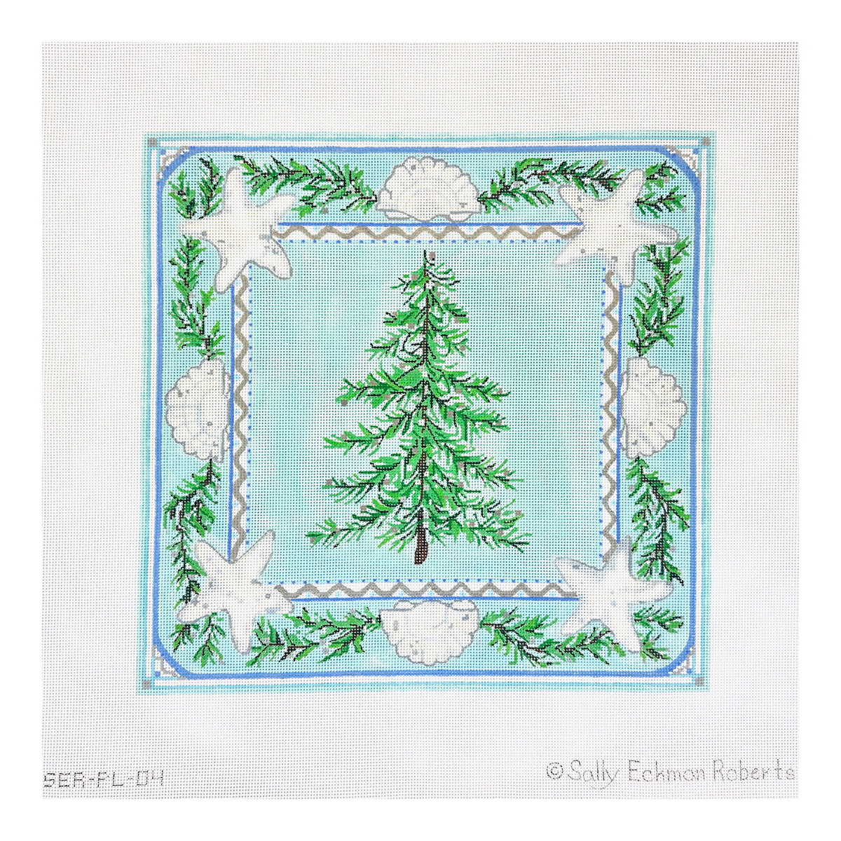 Kate Dickerson Needlepoint Collections Sally Eckman Roberts Seaside Winter Needlepoint Canvas