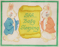 Kate Dickerson Needlepoint Collections Shh Baby Sleeping Bunnies Needlepoint Canvas