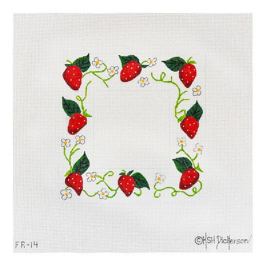 Kate Dickerson Needlepoint Collections Strawberries Picture Frame Needlepoint Canvas
