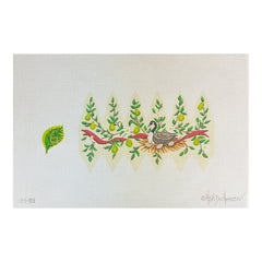 Kate Dickerson Needlepoint Collections Twelve Days Pear #6 Geese a Laying Needlepoint Canvas