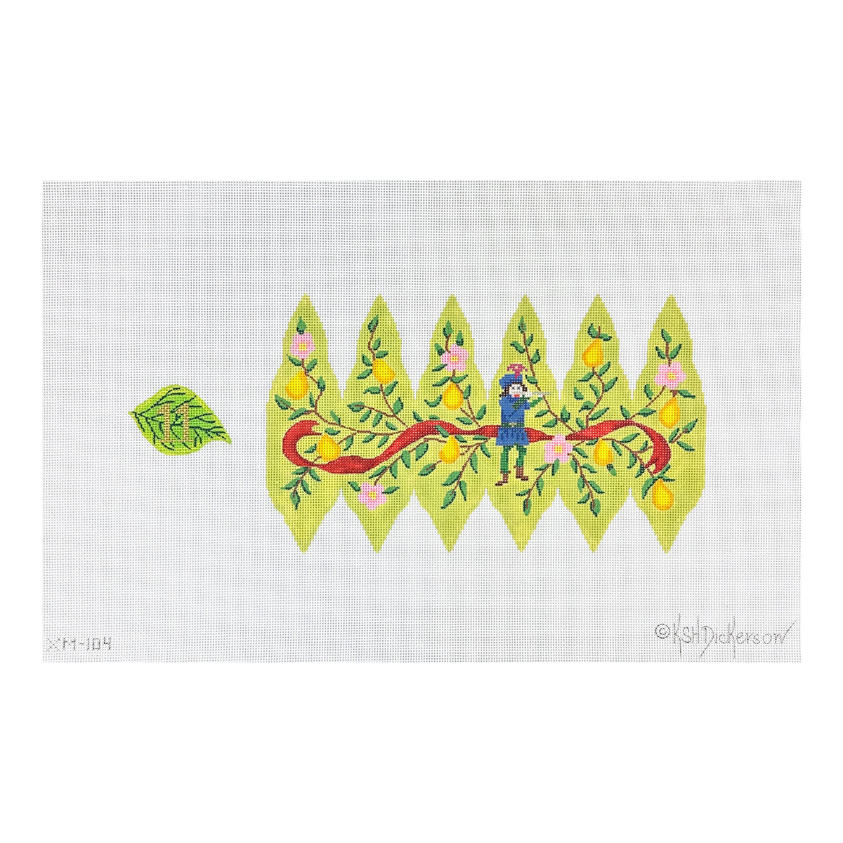 Kate Dickerson Needlepoint Collections Twelve Days Pear #11 Pipers Piping Needlepoint Canvas