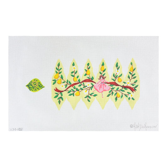Kate Dickerson Needlepoint Collections Twelve Days Pear #9 Ladies Dancing Needlepoint Canvas
