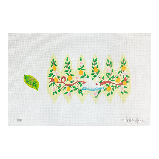 Kate Dickerson Needlepoint Collections Twelve Days Pear #7 Swans a Swimming Needlepoint Canvas