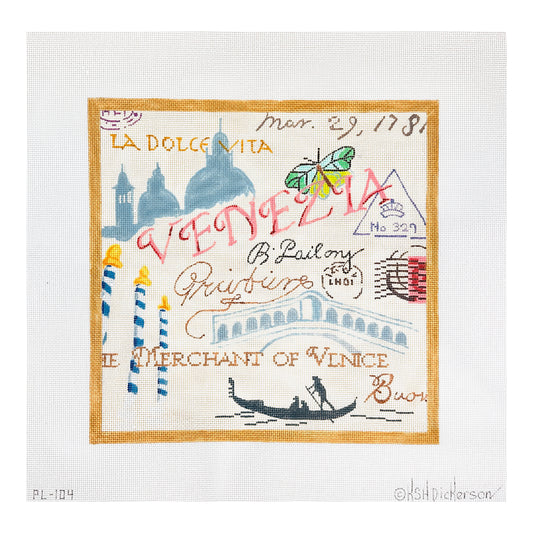 Kate Dickerson Needlepoint Collections Venice Collage Needlepoint Canvas