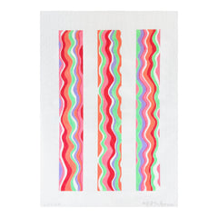 Kate Dickerson Needlepoint Collections Wavy Lines Luggage Straps Needlepoint Canvas - Pinks and Greens