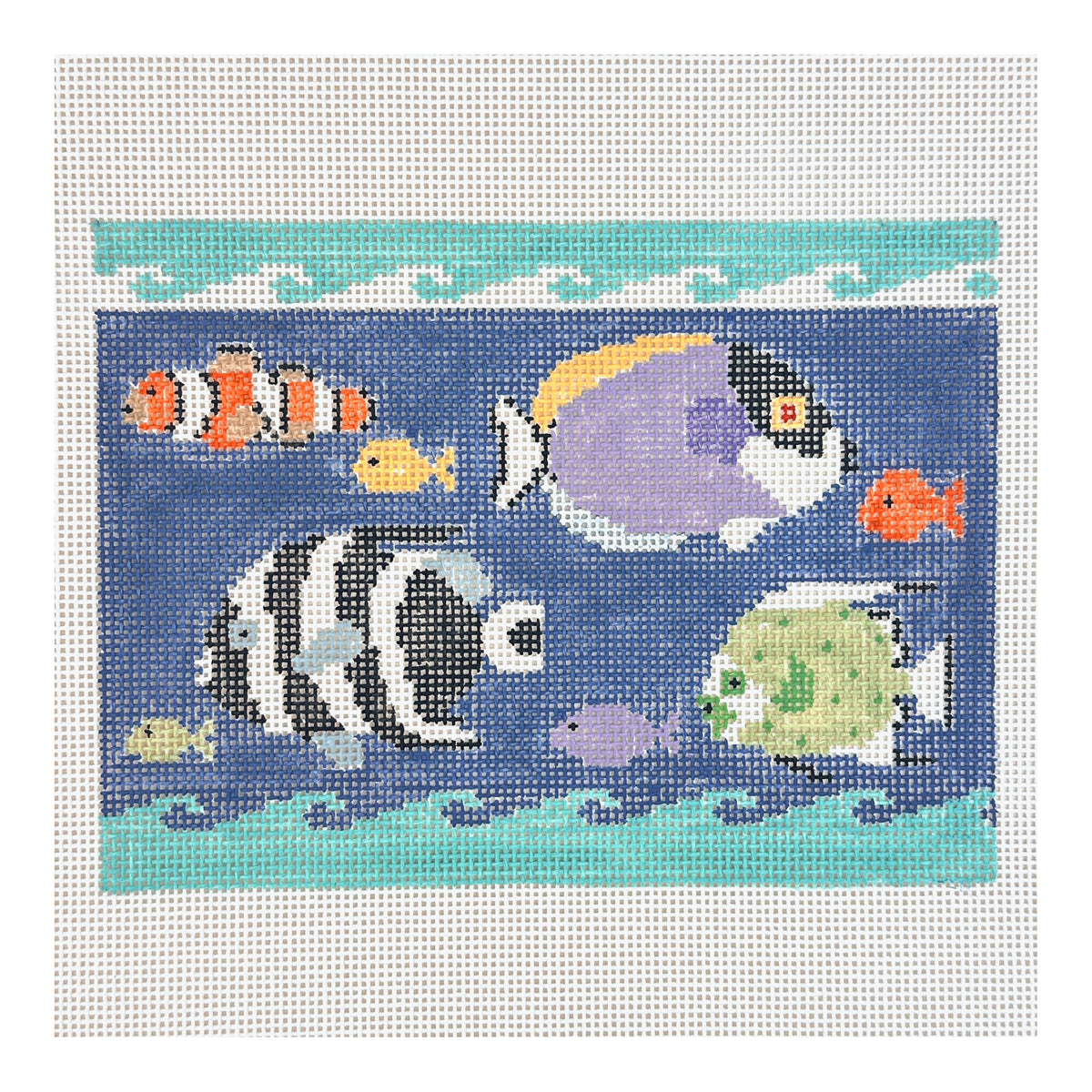 Kathy Schenkel Designs Four Fish Needlepoint Canvas